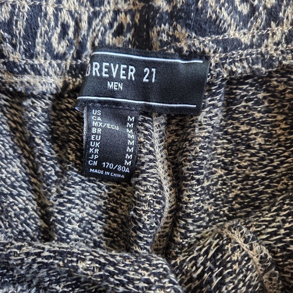Patterned Black and Tan Drawstring Pants - Picture 4 of 6